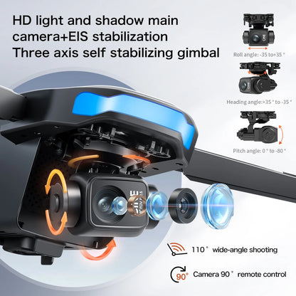 S-X1 GPS Drone 4K Professional HD Dual Camera 5G WIFI Brushless FPV Quadcopter Foldable 3-axis Gimbal Aerial Photography RC Dron