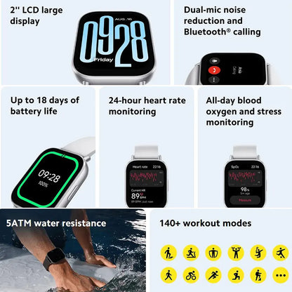 Xiaomi Redmi Watch 5 Active Smart Watch Bluetooth 5.3 Blood Oxygen Heart Rate Supports Bluetooth Voice Calls 2" LCD Display