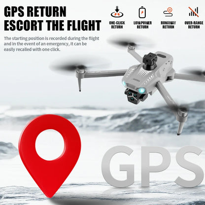 T01 Mini Drone with 4K HD Camera 4.5' Touch Screen GPS Obstacle Avoidance Brushless Motor - Folding Quadcopter for Photography