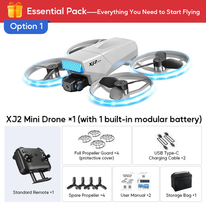 AXNEN XJ2 Mini Drone 8K HD Camera, Foldable Brushless RC Quadcopter, Remote Control Toy for Kids Teens Beginners, Gift Drone