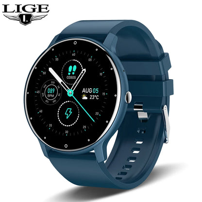 LIGE Smart Watch Women Men Full Touch Screen Bluetooth 5.2 Call Waterproof Watches Sports Fitness Tracker Factory IP67 ZL02 New
