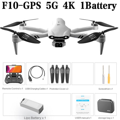 4DRC F10 RC Drone GPS 6K HD Dual Camera Wide-Angle 5G WIFI Fpv Quadcopter Brushless Foldable Obstacle Avoidance Aerial UAV 2KM
