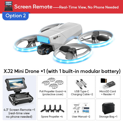 AXNEN XJ2 Mini Drone 8K HD Camera, Foldable Brushless RC Quadcopter, Remote Control Toy for Kids Teens Beginners, Gift Drone
