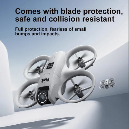 V66 Mini Drone 4K Profesional Dual Camera Headless Mode Obstacle Avoidance WiFi FPV Dron 360° Flip RC Quadcopter Toys for Kids
