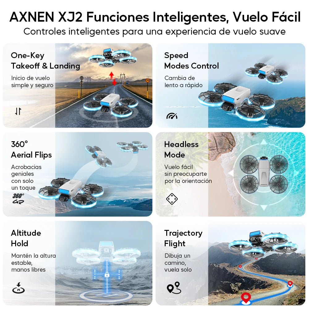 AXNEN XJ2 Mini Drone 8K HD Camera, Foldable Brushless RC Quadcopter, Remote Control Toy for Kids Teens Beginners, Gift Drone