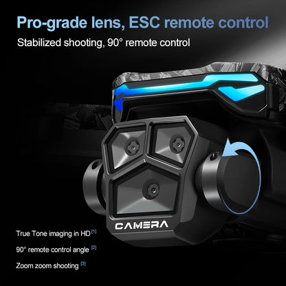 New D13 Drone 4K Professional Three HD Camera with Large Screen 5G WIFI FPV Dron Brushless Optical Flow Hover Folding Quadcopter